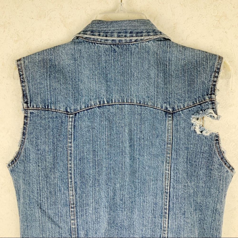 Sonoma distressed denim button up vest - Picture 7 of 8